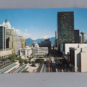 Vintage Postcard - Robson Square Vancouver Canada - Traveltime